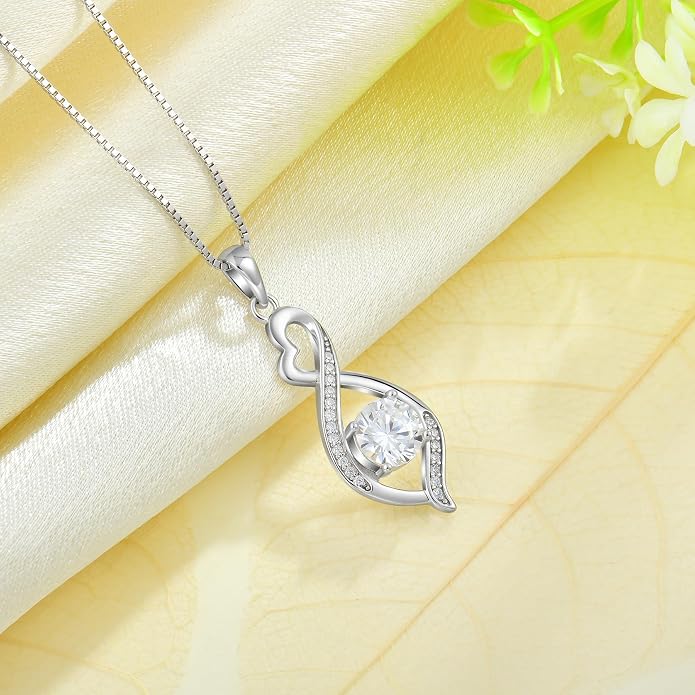 Infinity Necklace 925 Sterling Silver Necklace For Women Jewelry Valentines Day Christmas
