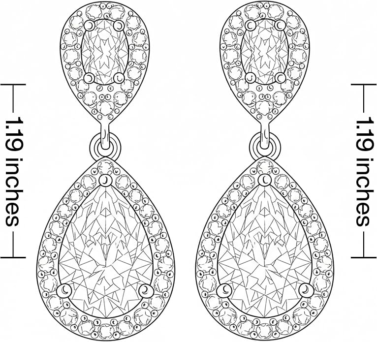 Mariell Cubic Zirconia Crystal Teardrop Dangle Bridal and Wedding Earrings, CZ Jewelry for Brides, Bridesmaids, Homecoming, Prom and Dressy Everyday Wear