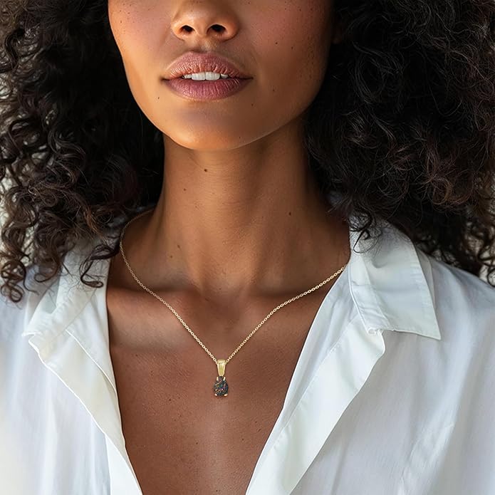 14K Gold Plated Gemstone Teardrop Necklace for Women – Dainty Birthstone Jewelry – Elegant Everyday Gold Necklace – Gift for Her