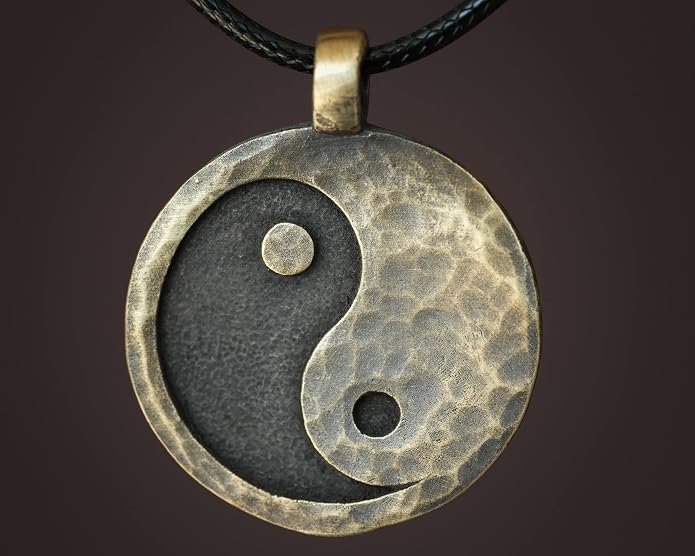 Yin Yang Necklace For Men Ancient Looking High Quality Pendant Jewelry - Yin Yang Gifts - Viking Jewelry for Men
