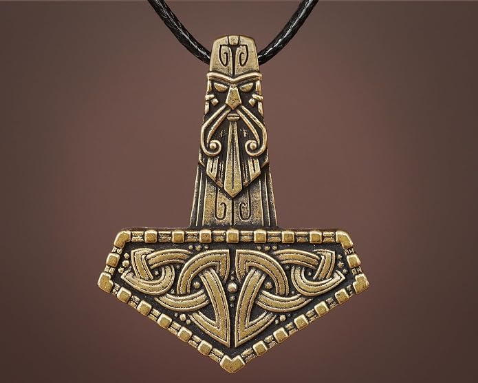 Baldur Jewelry - Thors Hammer Necklace Pendant Mjölnir - Viking Norse Thor Hammer Pendant Viking Jewelry - Thor Necklace - Thor Gifts for Men - Viking Necklace for Men