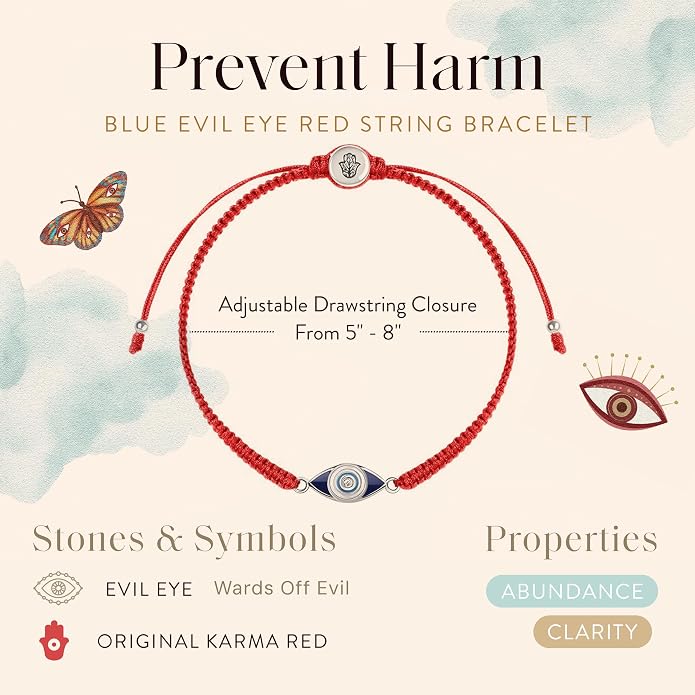 KARMA AND LUCK Adjustable Red String Bracelet, 18K Charm for Women, Handmade in Bali for Luck & Success