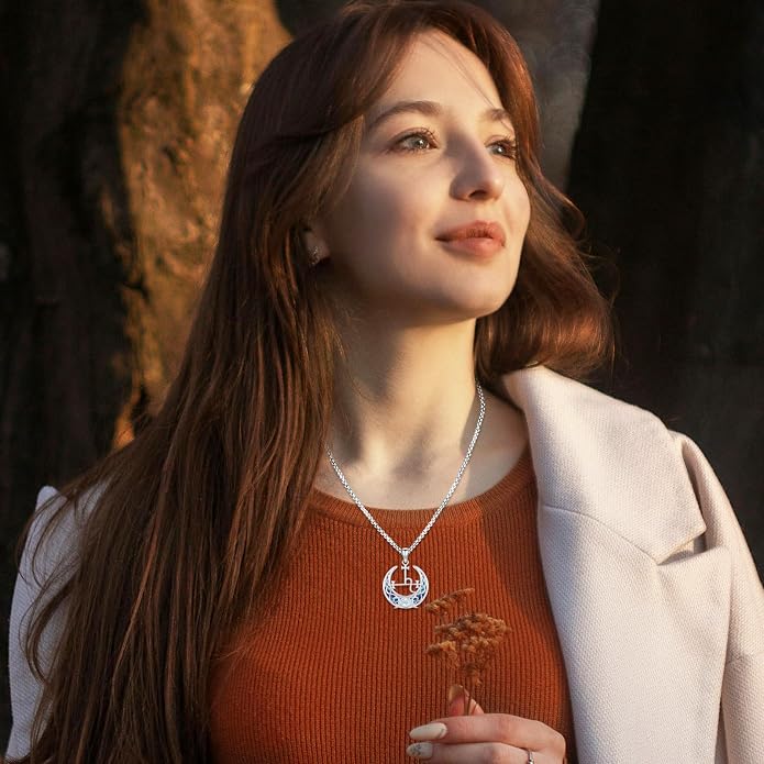 Witchy Jewelry for Women Men Nudo De Bruja Plata 925 Original Witches Knot Necklace Tetragrammaton Hecate Necklace Lilith Necklace Pentagram Necklace Cat Necklace Triple Moon Goddess Pendant Necklace