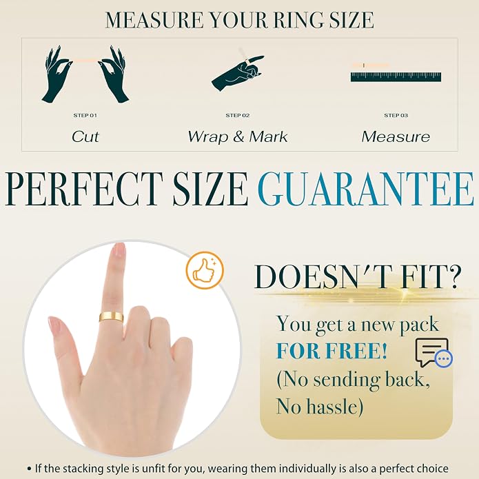 Non Tarnish Gold Chunky Rings for Women, 14K Gold Plated Statement Dome Rings Stacking Silver, Adjustable Mens Eternity Wedding Band Mixed Metal Jewelry Size 3-13
