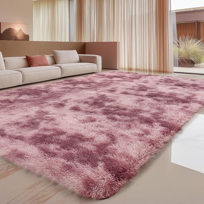 Sour Lemon Area Rugs 9x12 Living Room Bedroom, Large Fluffy Shag Rug | Shaggy Carpet, Soft Plush Furry Bedside Rugs, Anti Slip, Washable Area Modern Rugs Floor Mat for Kids Girls Boys Living Room