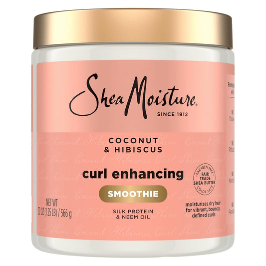 SheaMoisture Curl Enhancing Smoothie Hair Cream Coconut and Hibiscus for Thick, Curly Hair Sulfate Free and Paraben Free Curl Cream 20 oz