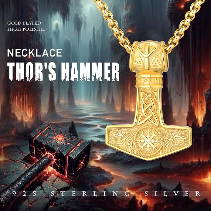 Viking Necklace for Men 925 Sterling Silver Nordic Viking Necklace Viking Amulet Jewelry Gifts for Men Women