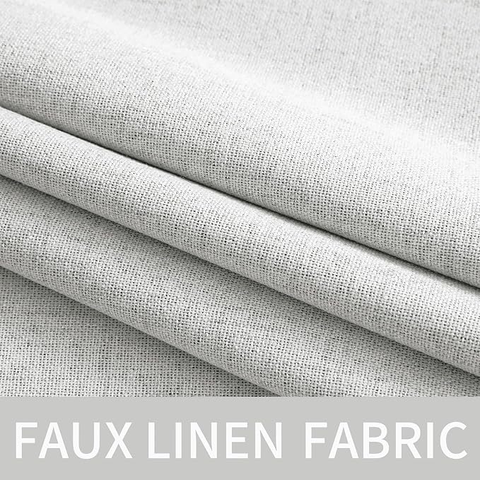 MIULEE 90 Inches Curtains for Bedroom 100% Blackout Thermal Insulated Heathered White Grommet Room Darkening Drapes Luxury Decor for Living Room 52 x 90 Inch (2 Panels)