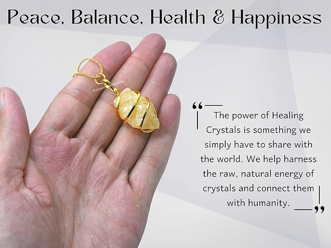 Amazing Gemstone Yellow Aventurine Crystal Necklace for Women - Premium Raw Healing Crystals for Gifts for Mom, Mothers, Teen Girls and Girlfriend