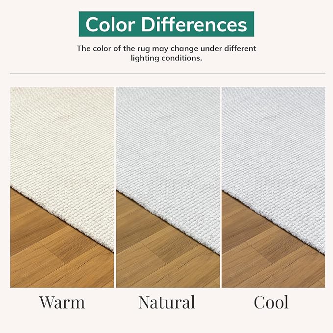 LUXE WEAVERS Two-Tone Fringed Area Rug White 6x9