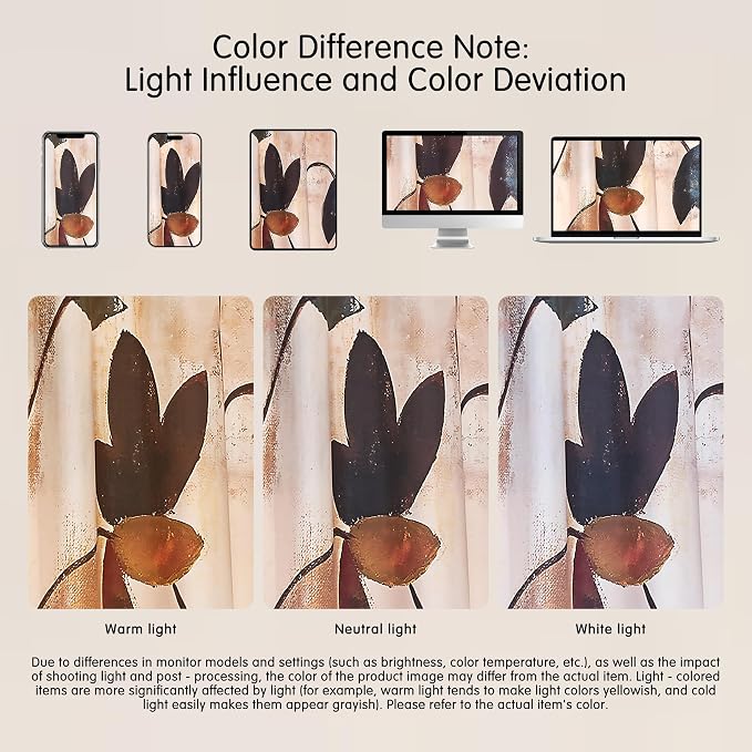 SUBRTEX Blackout Curtains 52Wx108L, Room Darkening Floral Curtains, Thermal Insulated 2 Panels Window Drapes, Boho Farmhouse Curtains for Living Room Bedroom Window Treatments, Brown