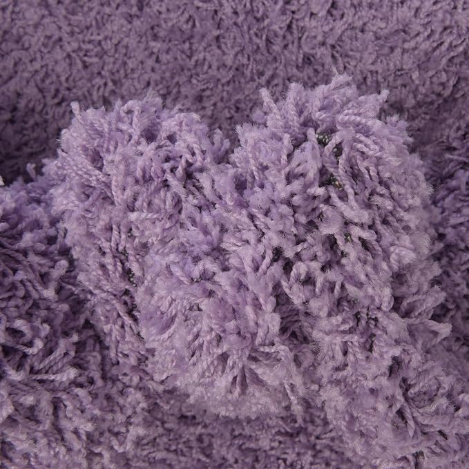 Unique Loom Solid Shag Collection Area Rug (4' 1" x 6' 1" Rectangle, Lilac) | Modern solid area rug for living room, bedroom & dining room. Stain-resistant, easy-care, kid & pet friendly