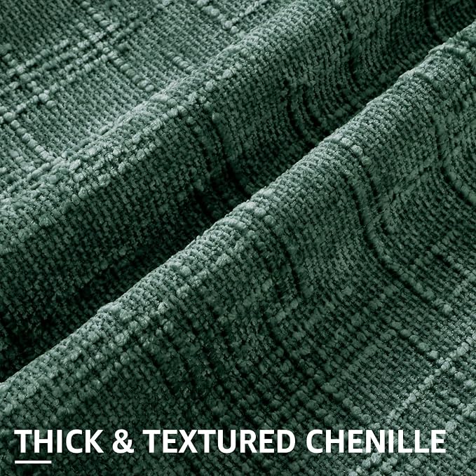 decorUhome Textured Chenille Throw Pillow Covers 16x16 Set of 2 Green | Fall Modern Farmhouse Soft Cozy Slubby Couch Pillow Cases Boho Decorative Pillow Cases for Bed Sofa Living Room Home Decor