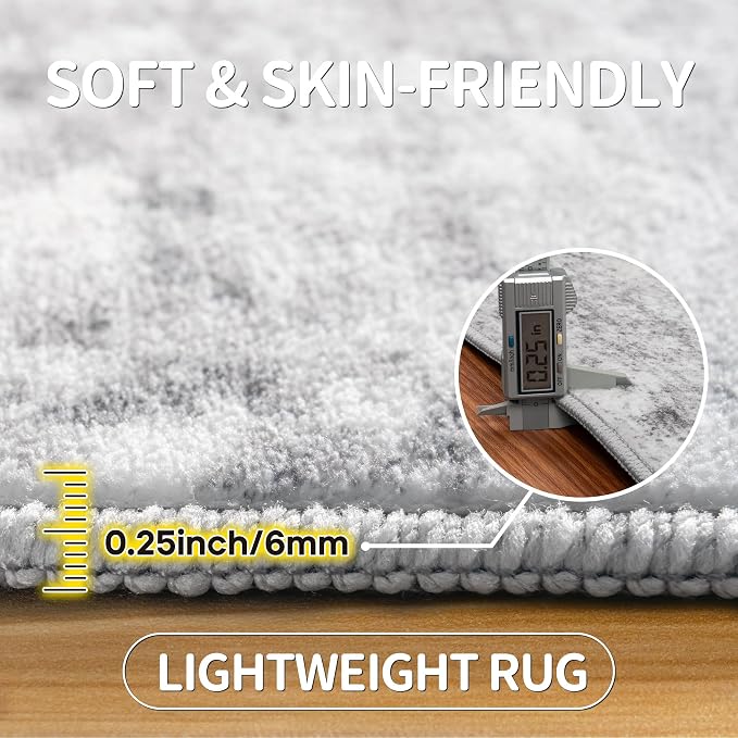 10x14 Area Rugs Large Living Room Rug Washable: Modern Abstract Rug Indoor Modern Carpet Non Slip for Dining Room Bedroom Nursery Home Office Grey