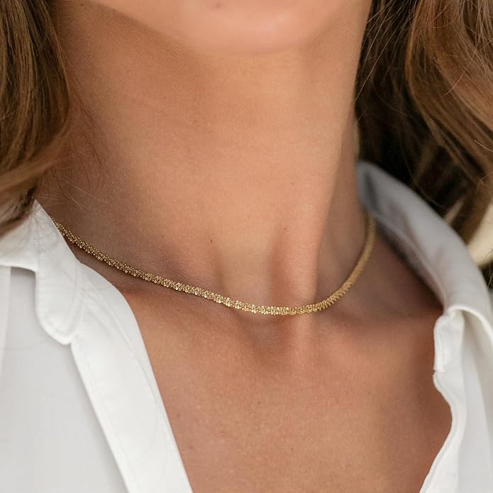 BAYLAY Gold Chain Necklace for Women - 18K Gold Plated Necklace Chain Dainty Gold Necklace for Women Gold Chain Gold Necklace Gold Jewelry Gifts Size 16/18/20/22/24/26 Inch