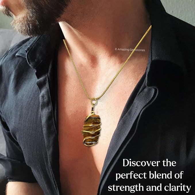 Amazing Gemstone Pack of 11 Raw Crystal Necklace - Raw Healing Crystal Necklace for Teen Girl Gifts - Golden Jewelry for Women