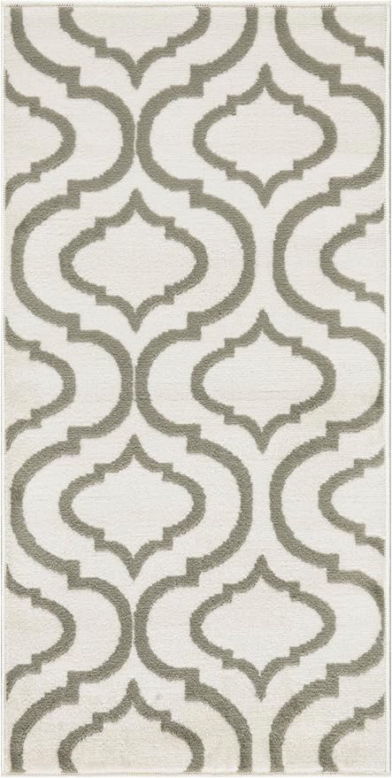 Nourison Home Jubilant Ivory Green 2' x 4' Area Rug - Easy Clean, Non Shedding, Bed Room, Living Room, Dining Room, Kitchen (2' x 4')