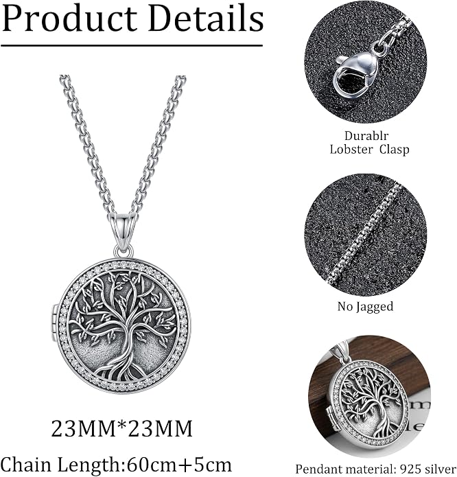 925 Sterling Silver Necklace for Men Women, Birthday Keepsake Jewelry Gifts for Mom Dad Friend