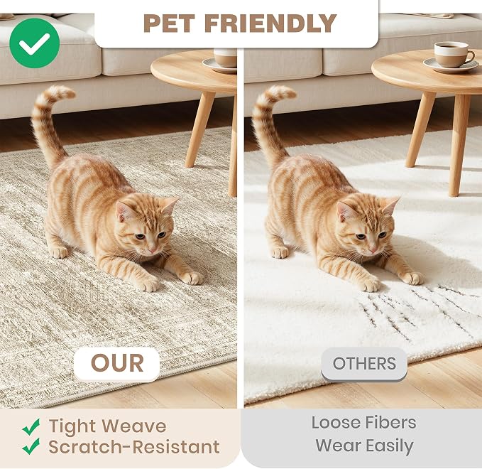 Kitchen Rugs Sets of 2, 2x3 2x4 Rug Runner,Brown | 2 Piece Washable Rug for Hallway,Entryway,Bedroom,Dining Room,Thin,Soft Runner Rug,Stain Resistant Indoor Carpet,Non Slip
