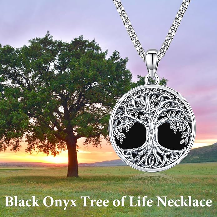 Odinstone Tree of Life Necklace, Sterling Silver Pendant for Women Family Tree Necklaces Jewelry for Mom/Wife/Grandma(With Fine Gift Box)