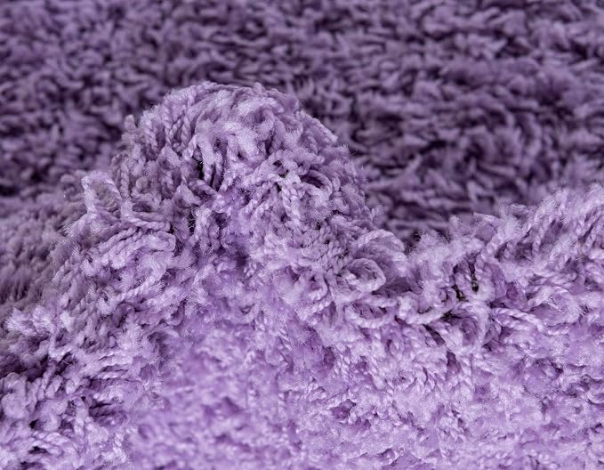 Unique Loom Solid Shag Collection Area Rug (8' x 11' Rectangle, Lilac)