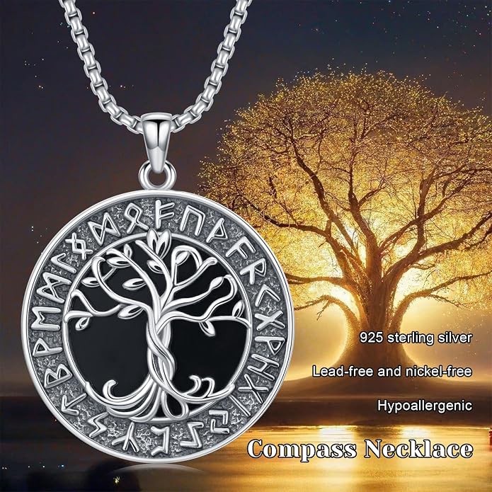 Viking Necklace for Men 925 Sterling Silver Viking Norse Pagan Jewelry Gifts for Women