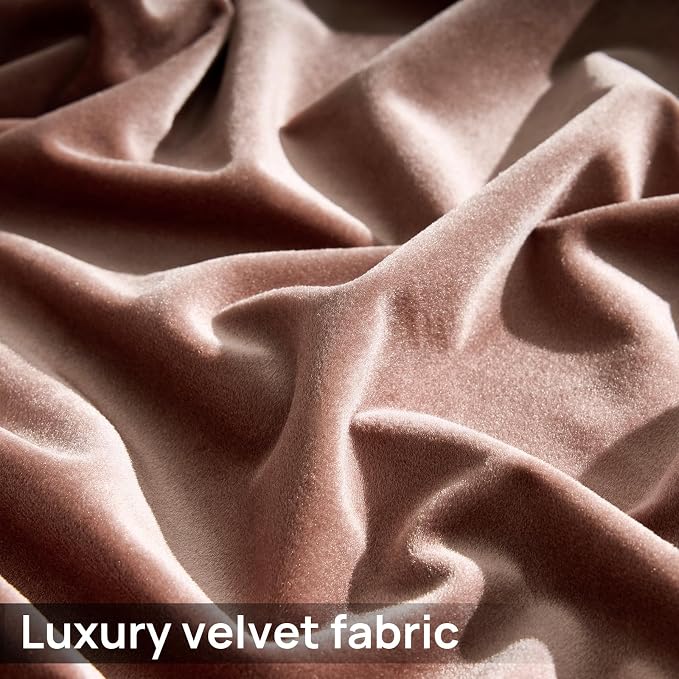 Elegant Dusty Pink Velvet Curtains 90 inches for Living Room,Luxury 2 Panels Room Darkening Rod Pocket Back Tab Curtain Thermal Insulated Heavy Soundproof Noice Reducing Window Drapes for Bedroom