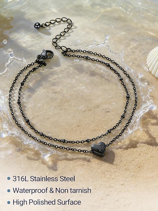 PROSTEEL Gold/Silver Anklets for Women Waterproof, 14K Gold Plated Ankle Bracelet Non Tarnish, Jewelry Gifts Adjustable