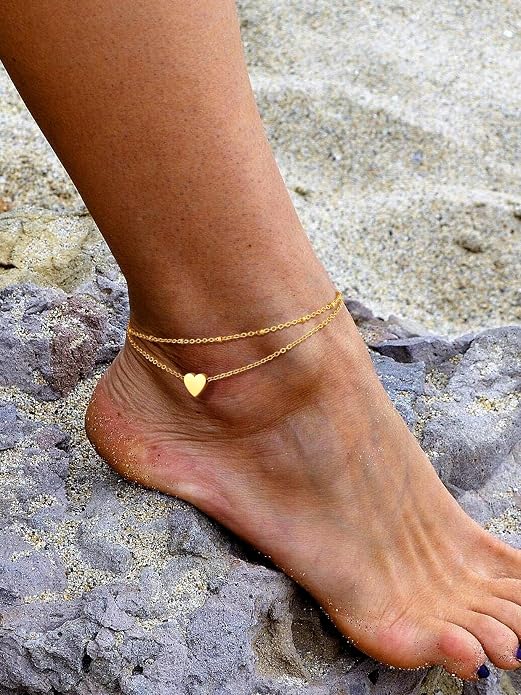 ChainsPro Anklets for Women Waterproof, Adjustable Stainless Steel/ Sterling Silver/14K Gold Plated Ankle Bracelets for Women, Non Tarnish Layered Anklets Beach Jewelry Gifts for Swimming & Daily Wear (Send Gift Box)