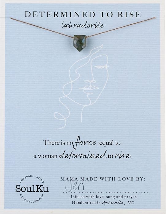 SOULKU Luxe Inspirational Necklace, Empowerment Jewelry, Handcrafted Necklace For Women, Gift For Mom, 2" Extender With Lobster Clasp, 16" Nylon Cord