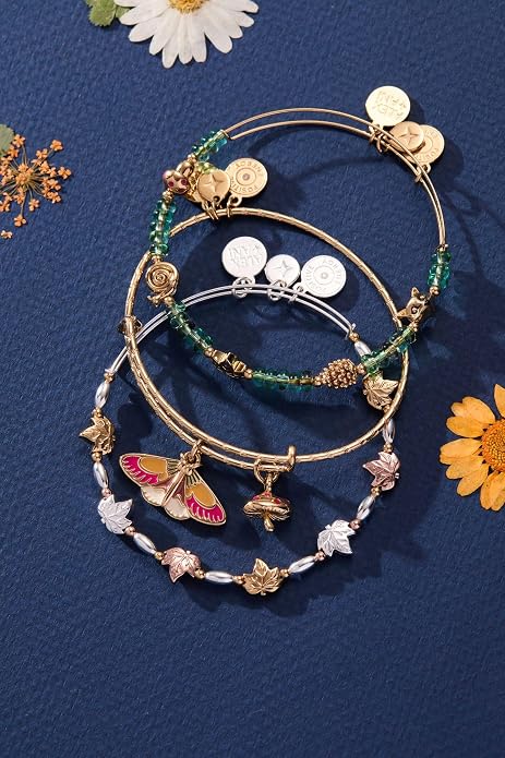 Alex and Ani Woodland Bracelets for Women - Nickel-Free Finish, Trendy, Dainty Design for Everyday Wear, Ideal Gift