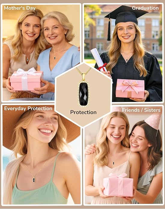 Natural Gemstone New Beginnings Birthday Graduation Gifts 925 Silver Jewelry Plated with 18K Gold Protection Necklace for Women