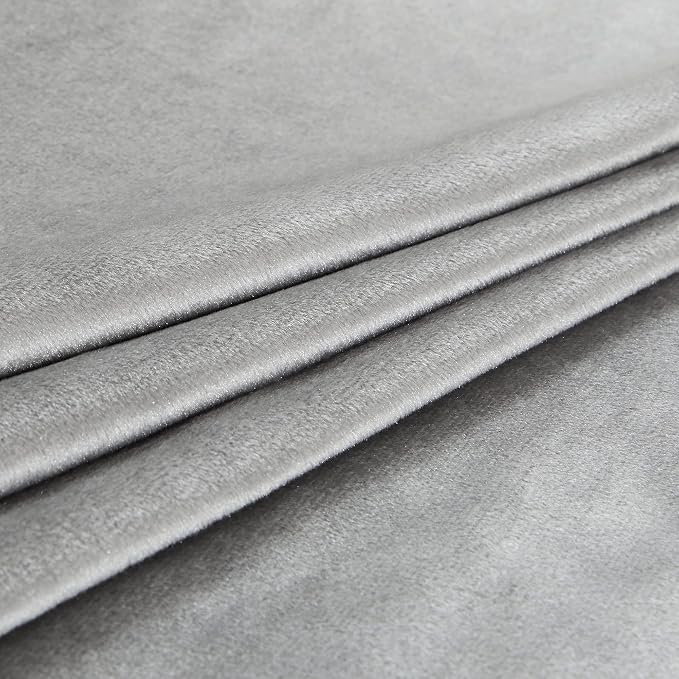 PRIMROSE Light Grey Curtains 63 inch for Living Room,2 Panels Drapes Blackout Rod Pocket Back Tab Window Treatment Room Darkening Thick Decorative Curtains for Bedroom