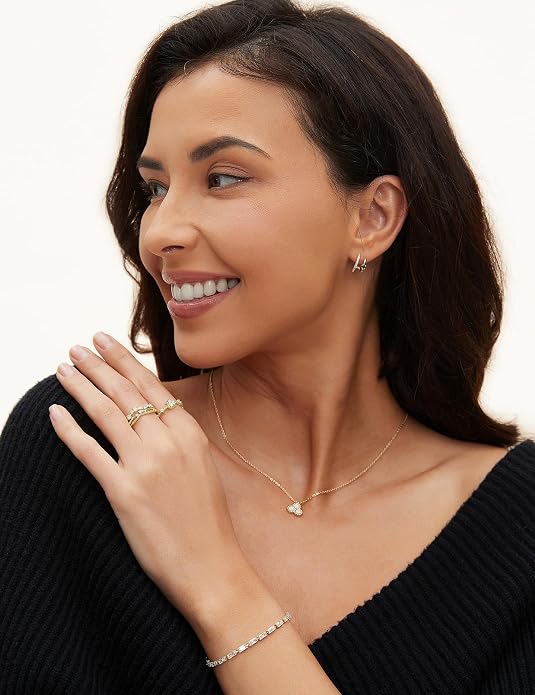 Mameloly 2.5mm 14K Gold Plated CZ Wedding Bands for Women Dainty Stackable Tiny Signet Ring Statement Rings for Her Size 3-10