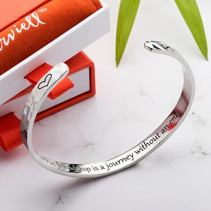 Carviell Bracelet - Gifts for Women – Inspirational, Friendship, Love, Mom, Daughter, Sister, Christian, Graduation, Memorial & Wedding Gifts – 100+ Phrases – Stainless Steel, Gift-Ready