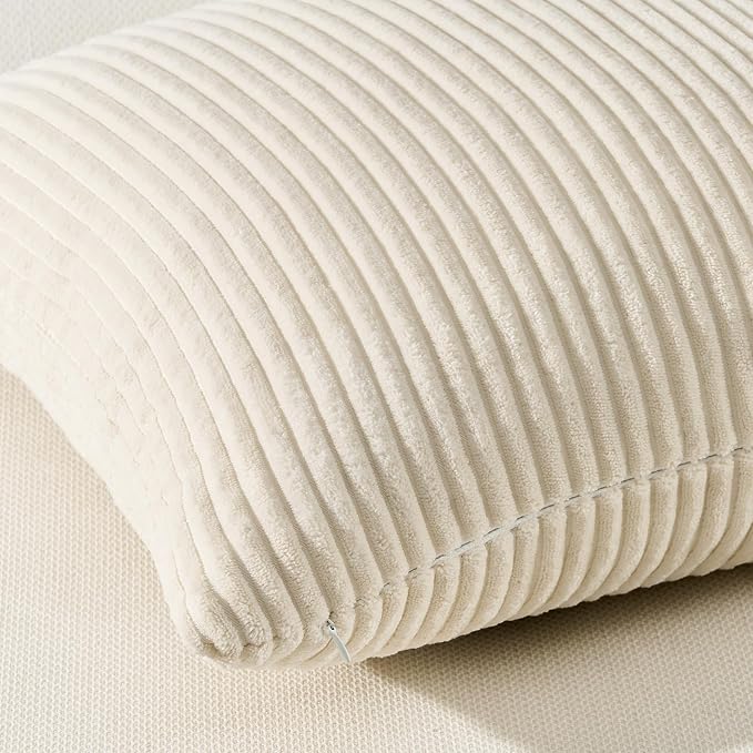 Topfinel Decorative Beige Throw Pillow Covers Cushion Cases, Set of 4 Soft Velvet Modern Double-Sided Designs, Natural Home Decor, Pillow Inserts Not Included (26x26 inch)