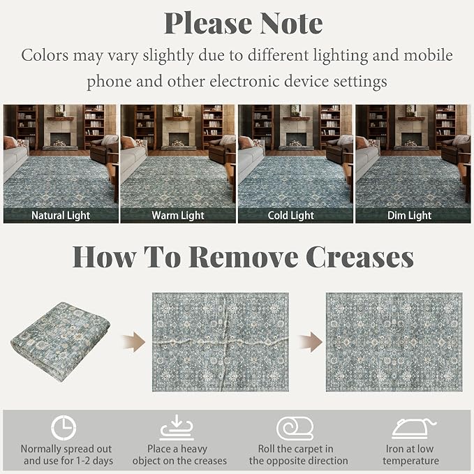 Machine Washable Hallway Runner Rug: 2'x6' Kitchen Rugs Soft Non-Slip Low Pile Vintage Boho Carpet Runners for Indoor Entryway Kitchen Bedside Bedroom Bathroom Farmhouse Decor