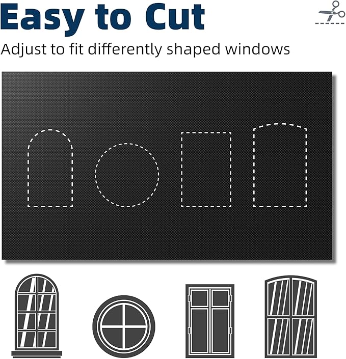NIGHTON Portable Blackout Curtains 40"×60" Strong Hook and Loop Tape Strips with Adhesive,Black out Shades That can be Cut,100% Blackout Material Blackout Blinds for Baby Nursery or Travel-Black 2Pack