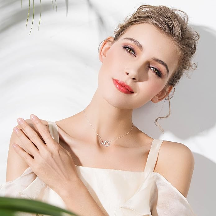 Gacimy Sterling Silver Heart Necklace for Women, Tiny 925 Sterling Silver Choker Chain with Heart Pendant Necklace for Women Girls