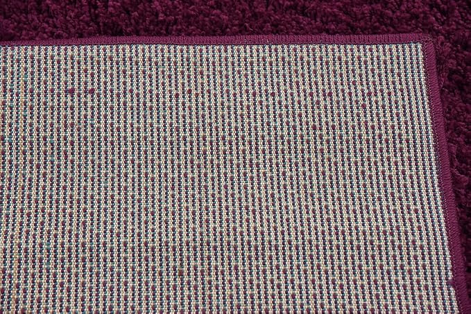 Unique Loom Solid Shag Collection Area Rug (8'x 11' Rectangle, Eggplant Purple)