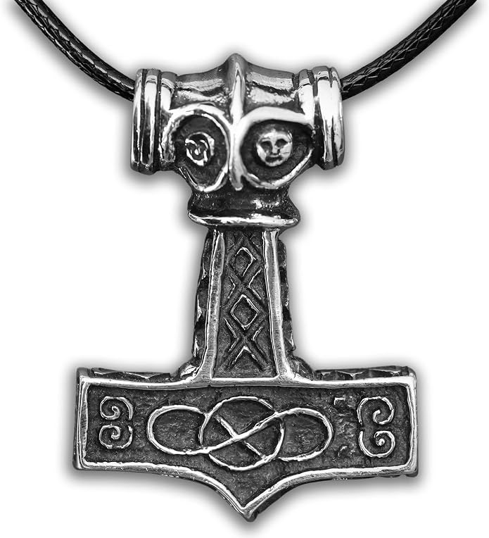 Baldur Jewelry - Thors Hammer Necklace Pendant Mjölnir - Viking Norse Thor Hammer Pendant Viking Jewelry - Thor Necklace - Thor Gifts for Men - Viking Necklace for Men