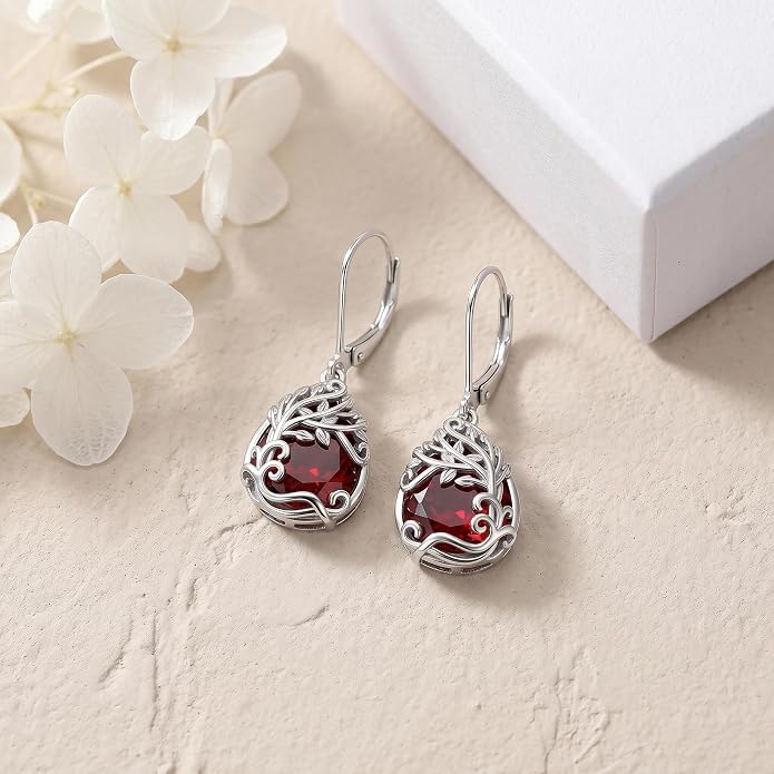Teardrop Tree of Life/Filigree Earrings for Women Dangle Leverback Earrings Jewelry Gift Anniversary For Her
