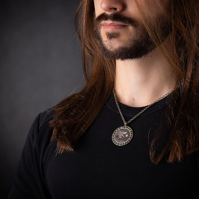 Yin Yang Necklace For Men Ancient Looking High Quality Pendant Jewelry - Yin Yang Gifts - Viking Jewelry for Men