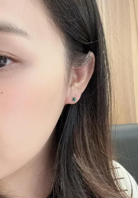 Titanium Earrings for Women Stud Earrings Cubic Zirconia Dainty Screw Flat Back Hypoallergenic Earrings for Women for Multiple Cartilage Helix Conch Tragus Piercing Jewelry for Sensitive Ears
