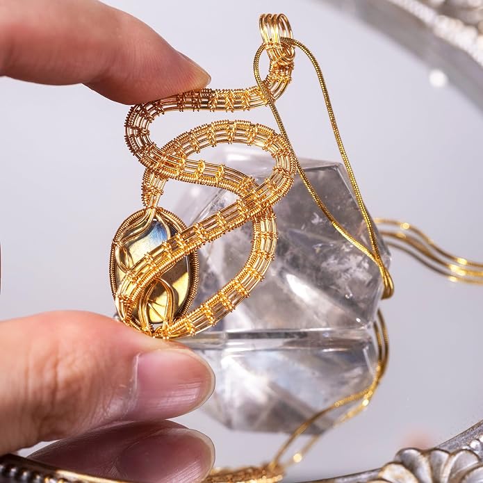 Natural Faceted Labradorite Pendant Necklace – Unique Stone of Magic & Transformation, Iridescent Flash Gemstone Jewelry, Handmade Healing Crystal Gift for Women, Birthday, Anniversary, Spiritual Awakening & Intuition