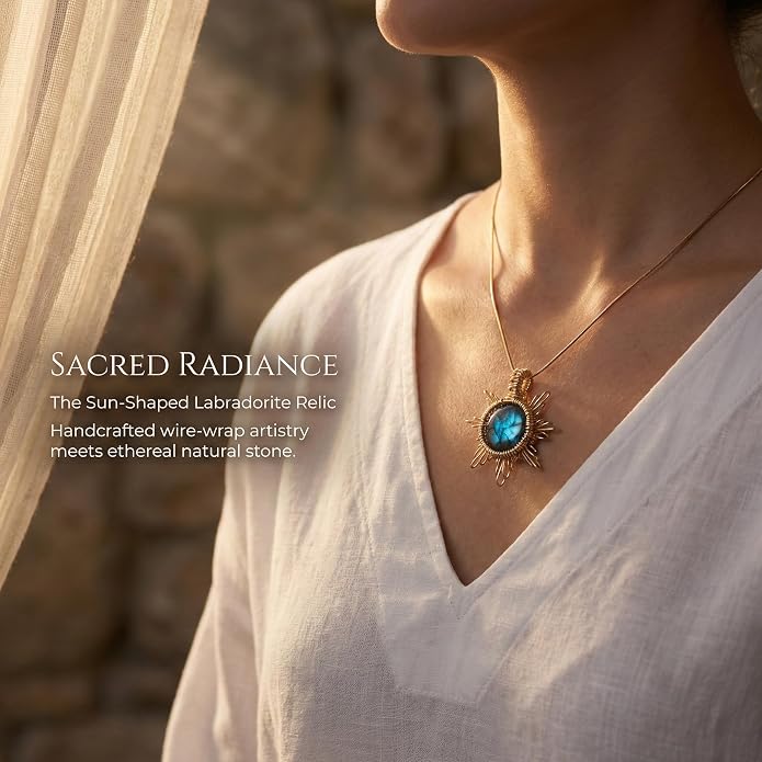 Natural Faceted Labradorite Pendant Necklace – Unique Stone of Magic & Transformation, Iridescent Flash Gemstone Jewelry, Handmade Healing Crystal Gift for Women, Birthday, Anniversary, Spiritual Awakening & Intuition