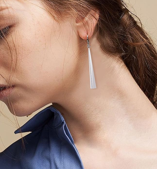 S925 Sterling Silver Vertical Drop Dangle Earrings Gift for Women Teenage