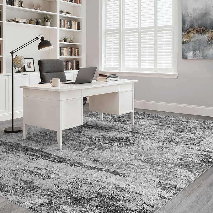 7x10 Area Rugs Living Room: Washable Large Abstract Neutral Modern Soft Rug Stain Resistant Indoor Floor Non-Slip Accent Carpet for Bedroom Nursery Playroom Dining Room Office Dorm Home House