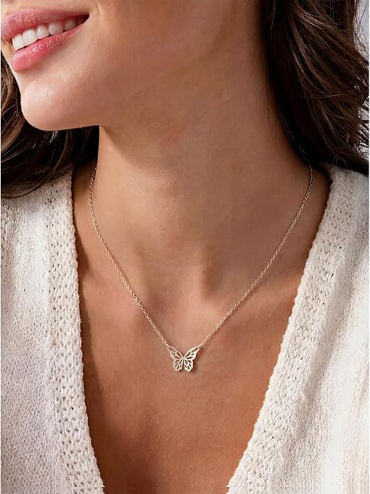 ChicSilver 925 Sterling Silver Cross/Heart/Butterfly/Star/Moon Necklace for Women, Hypoallergenic Dainty Small Silver Pendant Necklaces (with Gift Box)