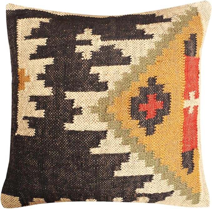 jute kilim cushion Handmade boho throw pillow for living room & Bedroom Eco-Friendly soft and stylish 18*18 inch